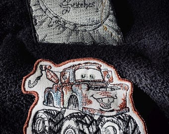 Monster Truck Mater inspired Embroidered Iron-On Patch