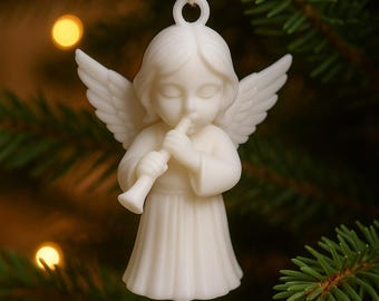 3D-afdrukbare kerstengelornamenten: STL-bestanden (set van 5)