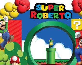 スーパーマリオブラザーズ風デコレーション - 印刷可能な PDF