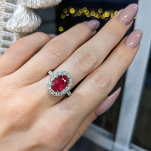 Vintage piegon blood Ruby Ring 925:Sterling Silver Antique Engagement ring Colour Stones