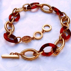 Anne Klein Oval Link Tortoise necklace