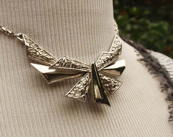 Trifari Vintage silver confetti necklace