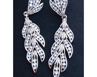 Trifari Drop Rhinestone Earrings vintage