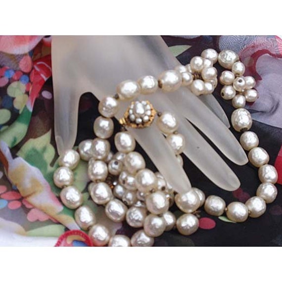 Miriam Haskell Faux Baroque Pearl necklace - image 5