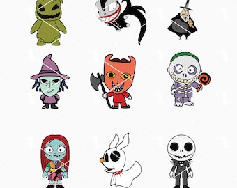 Halloween Nightmare Characters Svg Png Bundle, Spooky Season Svg, Horror Halloween Svg Cricut Files