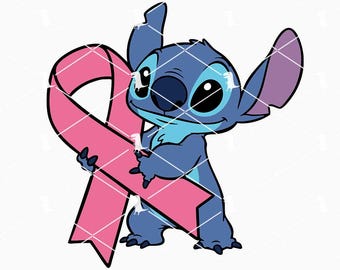 Blue Alien Pink Ribbon Svg Png, Funny Breast Cancer Awareness Svg, Support Cancer Survivor Svg Cricut