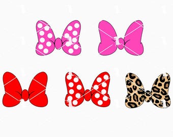 Mouse Bow Svg Png Bundle, Leopard Bow Svg, Polkadot Bow Svg, Birthday Girl Svg Cut Files Cricut