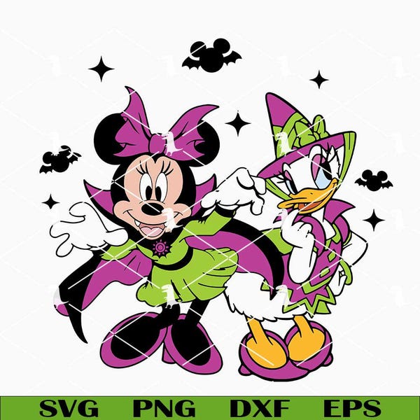 Mouse And Duck Halloween Svg Png, Trick Or Treat Svg, Girly Halloween Svg Cut Files Cricut