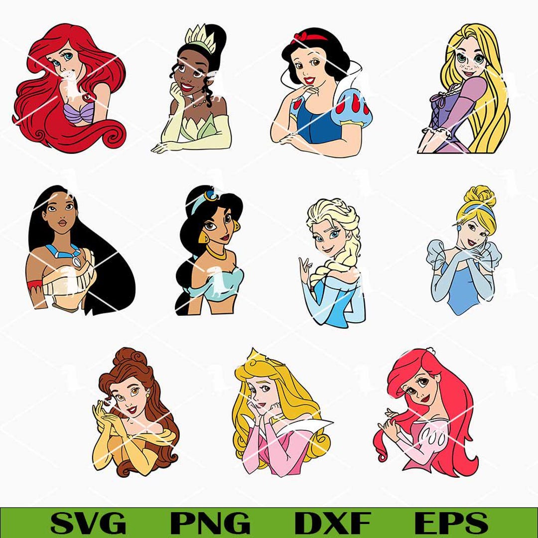 Princess Mini Svg Princess Svg Png Bundle, Princess Svg, Cute Girl Svg Cricut Files ...