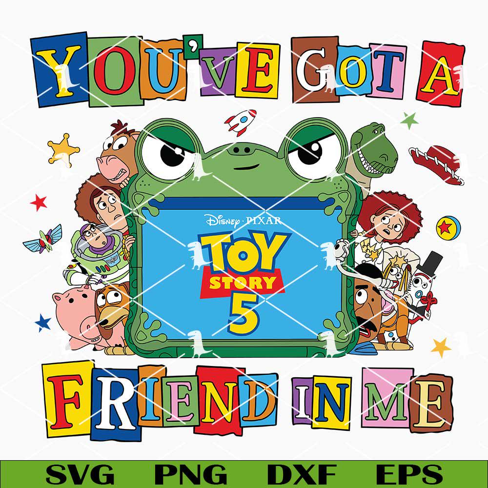 Cartoon Toy Movie Svg Png, Toy Movie 5 Characters Svg, Cowboy Svg, You've Got A Friend in Me Svg Shirt Design