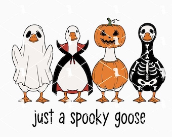 Just A Spooky Goose Svg Png, Halloween Goose Svg, Funny Goose Spooky Season Svg Cricut Files