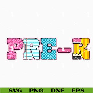 Retro Pre-K Svg Png, Back To School Svg, Preppy Pre-K Svg, First Day Of School Svg Cut Files
