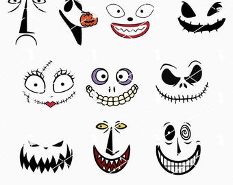 Bundle Halloween Nightmare Face Svg Png, Trick Or Treat Svg, Horror Movie Svg Cut Files Cricut
