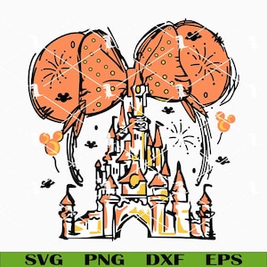 Watercolor Mouse Castle Halloween Svg Png, Halloween Family Vacation Svg, Magic Kingdom Fall Svg Cut Files