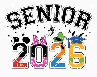 Mouse Senior 2026 Svg Png, Class Of 2026 Svg, Graduation Family Vacation Svg Cricut