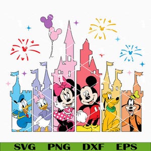 Mouse And Friends Castle Svg Png, Family Vacation Svg, Magic Kingdom Svg Cut Files