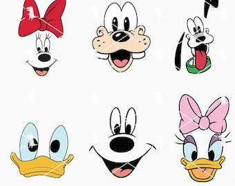 Bundle Magical Cartoon Face Svg Png, Mouse And Friends Svg, Family Vacation Svg Cricut