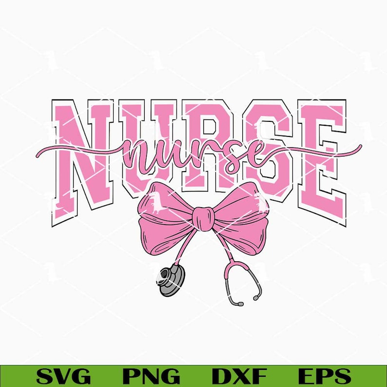 Coquette Nurse Svg Png, Stethoscope Bow Svg, Nursing Svg, Registered ...