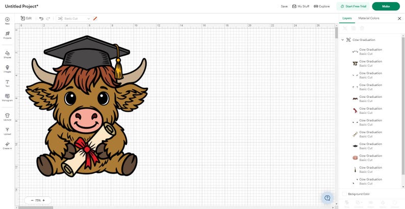 Highland Cow Graduation Svg Png, Funny Cow Graduate Svg, Last Day of ...