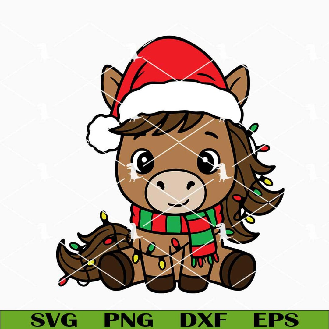 Christmas Horse Svg Png, Baby Horse Santa Hat Svg, Horse Lover Svg ...