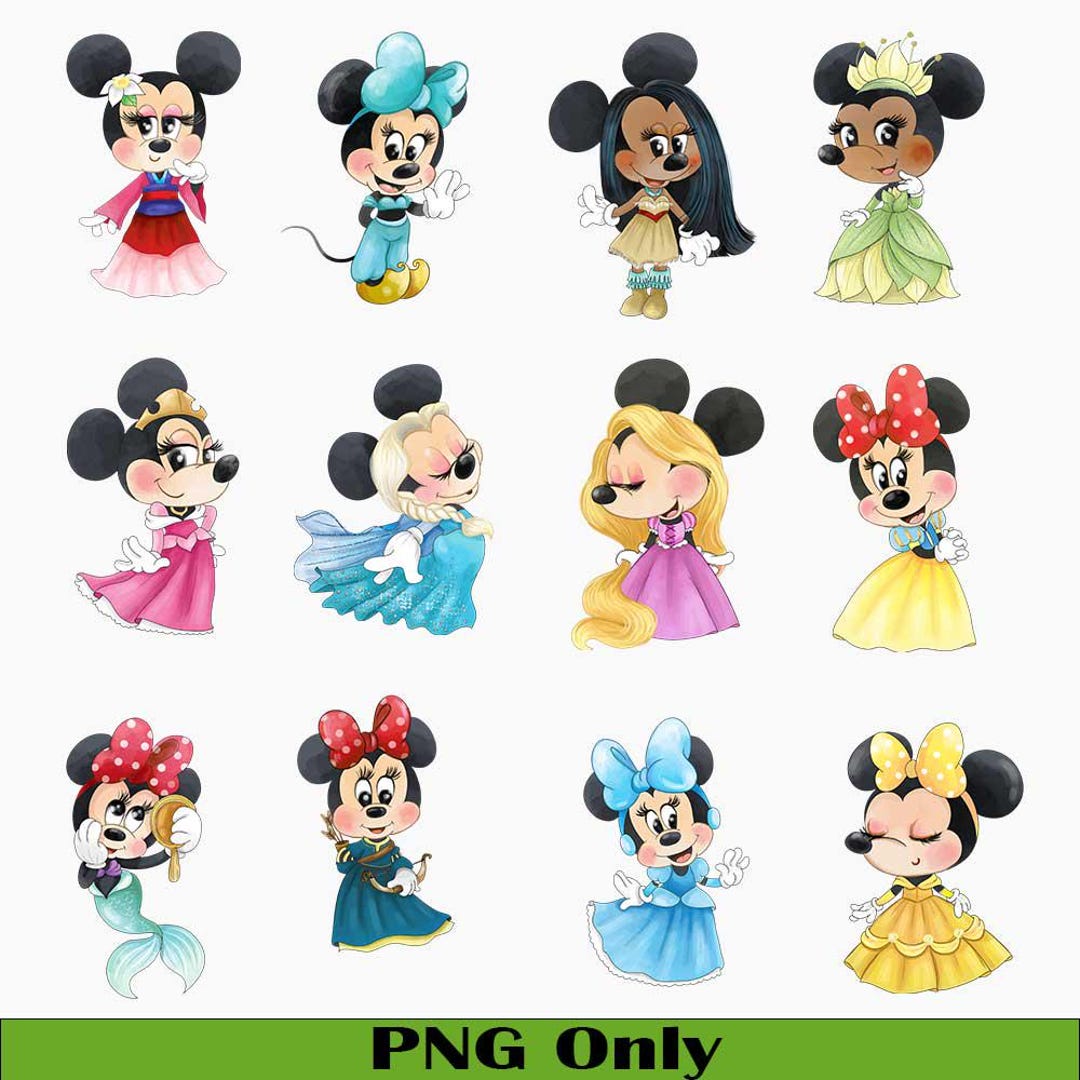 Mouse Princess PNG Clipart Set, Cute Princess PNG, Princess Girl PNG ...