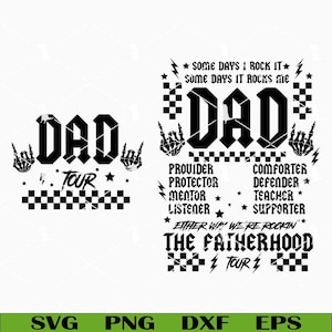 Tour do Pai SVG, Pai do Rock SVG, Paternidade SVG, Designs Engraçados para Camisetas do Dia dos Pais