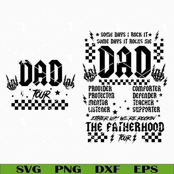 Dad Tour SVG, Rock Dad SVG, Fatherhood SVG, Funny Father's Day Shirt Designs