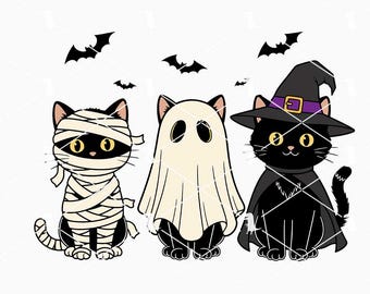 Halloween Cat Svg Png, Black Cat Svg, Witch Cat Svg, Cute Halloween Svg Cut Files Cricut
