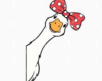 Peeking Goose Svg Png, Goose Coquette Svg, Funny Goose Svg, Girly Animal Svg Cricut