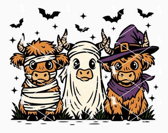 Halloween-ko-svg png, spökko-svg, roliga djur-Halloween-svg-klippfiler Cricut