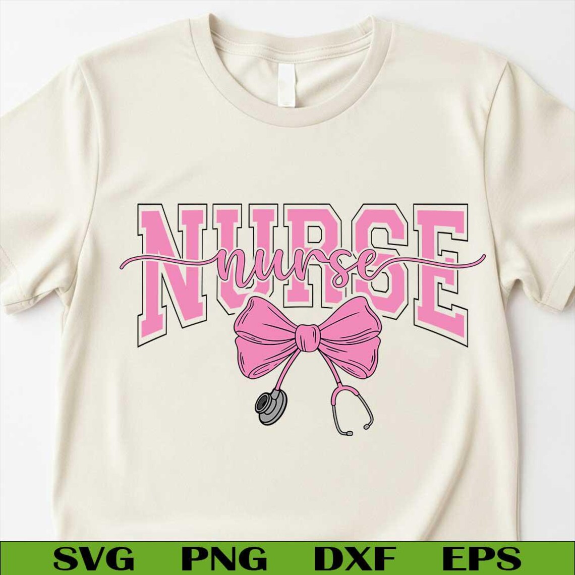 Coquette Nurse Svg Png, Stethoscope Bow Svg, Nursing Svg, Registered ...