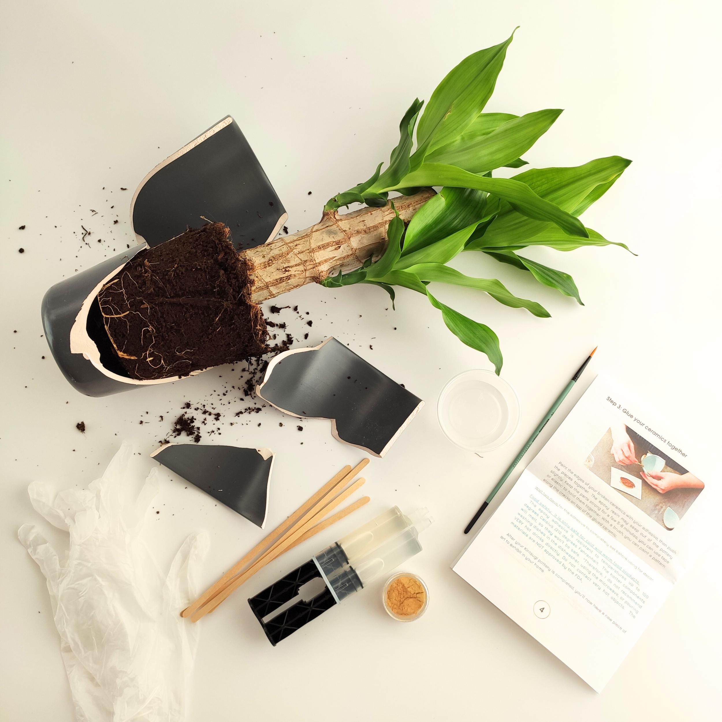 Kintsugi Repair Kit With Gold - Japanese Art Of Fixing Broken Porcelain With Epoxy & Gold Glue