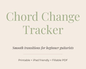 Rejestr zmian akordów gitarowych dla początkujących – dziennik ćwiczeń (plik PDF do druku)