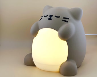Sleepy Cat Night Light - 16-Color Lamp with Remote | Night Lights | Present Idea for Children