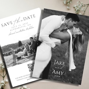 Save the Date Vorlage mit Fotos, bearbeitbar Save the Date Karten, Foto Save the Date, schickes Save the Date, Sofortdownload, Canva Vorlage