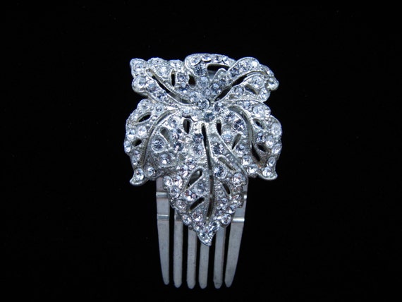 Vintage Rhinestone Hair Clip c1940 - image 1