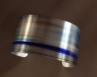 Blue Horizon Metal Cuff Wearavle Art Bracelet