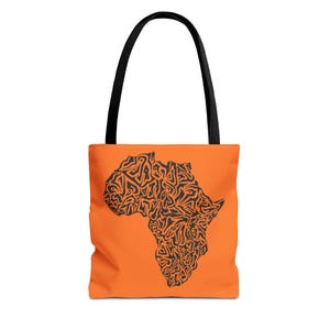 Orange Afrika Map Einkaufstasche, Boho Style Tasche, wiederverwendbare Einkaufstasche, Geschenk für Reisende, umweltfreundliche Tragetasche