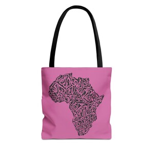Rosa Afrika Karte Einkaufstasche, Boho Style Tasche, wiederverwendbare Einkaufstasche, Geschenk für Reisende, umweltfreundliche Tragetasche