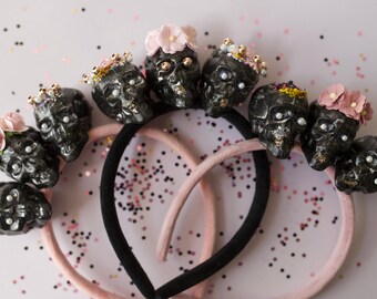 Floral skull headband day of the dead
