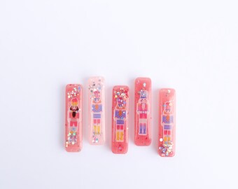 Christmas Resin Bar clips. Nutcracker clips