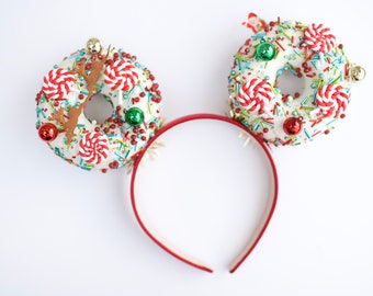 Santa Christmas themed mouse ears.