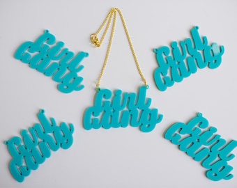 Girl Gang pendant charm necklace.