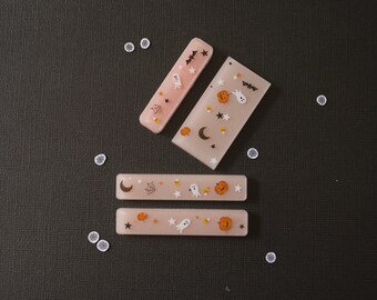 Halloween scary cute 3d resin peach clips