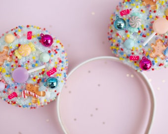 Gingerbread house candy land gumball Christmas mouse ears.
