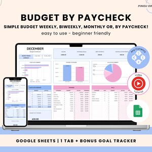 Paycheck Budget Template: Google Sheets Personal Finance Planner (Digital Download)