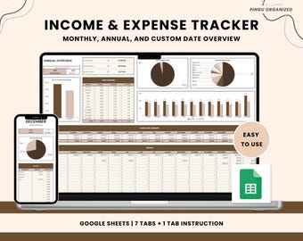 Kalkylblad för utgiftsspårning: Mall för Google Sheets för utgiftsspårning (digital nedladdning)