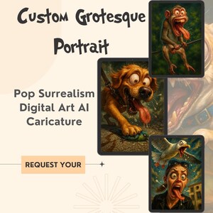Custom Grotesque Portrait | Pop Surrealism Digital Art | AI Caricature