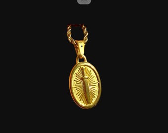 Gold Dagger Pendant Necklace, Stainless Steel Necklace for Men Sword Knife Gift Him Jewelry + FREE Anti-tarnish Stainless Steel Rope Chain