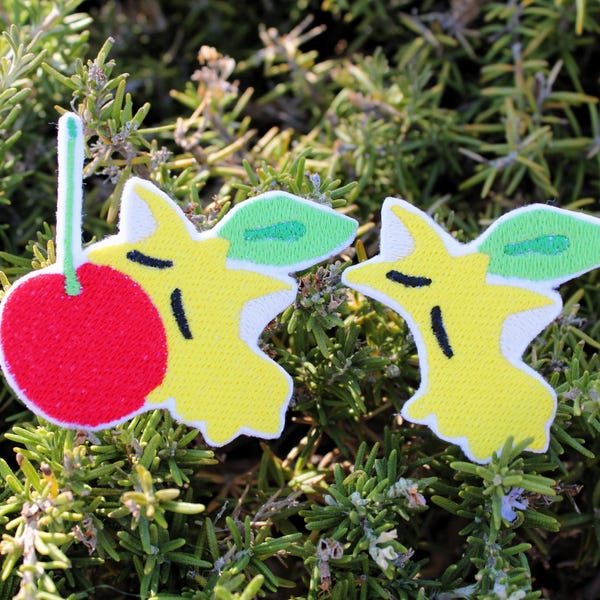 Pikmin With A Cherry Embroidery Patch Pin Video Game Accessories for Gift And Self